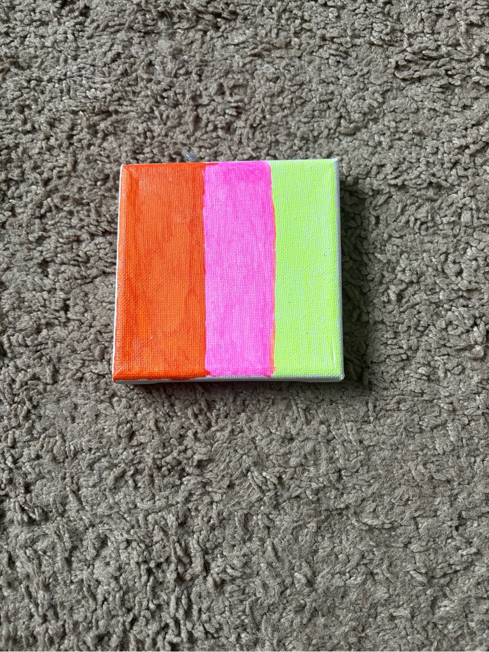 Neon Stripe Canvas Art - Orange, Pink & Lime